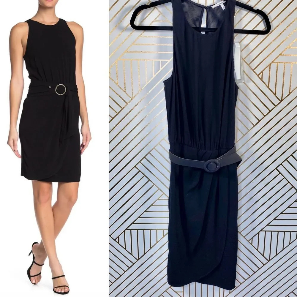 ba&sh Belted Stella Tank Dress in Black LBD